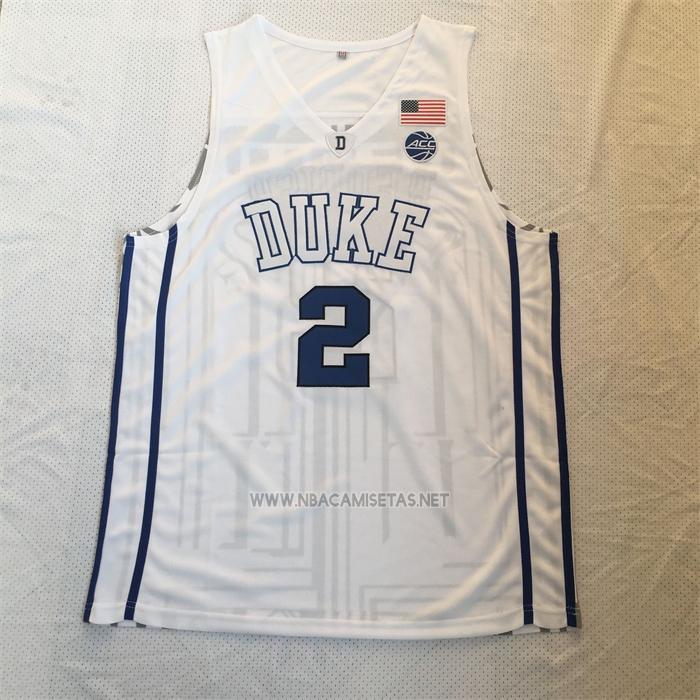 Camiseta NCAA Duke Blue Devils Cam Reddish Blanco